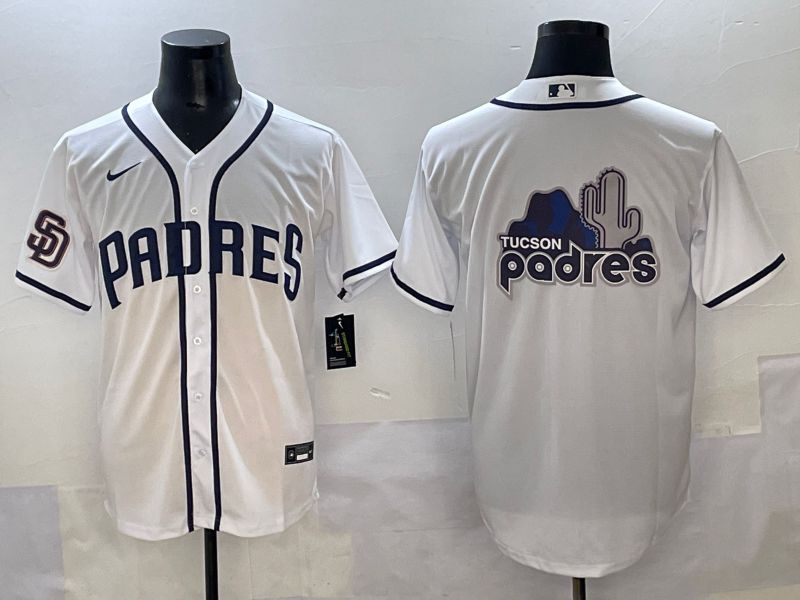 Men 2025 San Diego Padres Blank White Game Nike MLB Jersey style 10